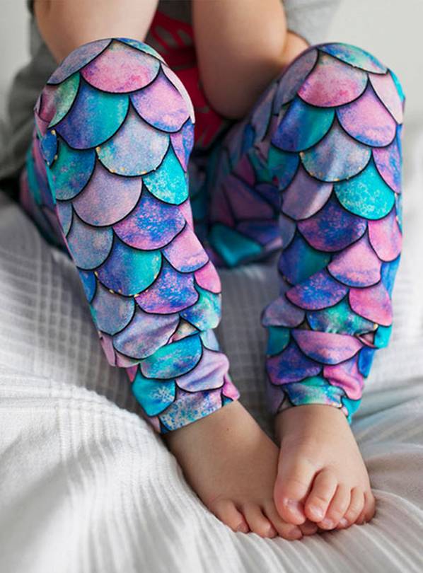 Little girl outlet mermaid leggings